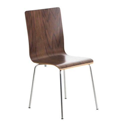 Chaise En Bois Avec Piètement En Métal Pepe Noyer