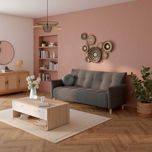 Table basse TOLEDO décor chêne sonoma et blanc