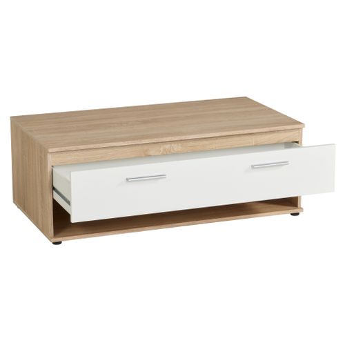 Table basse TOLEDO décor chêne sonoma et blanc