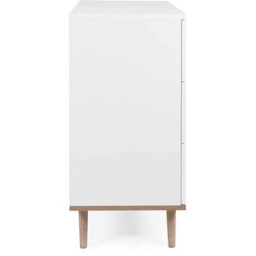 Commode Göteborg 3 Tiroirs Décor Chêne Sonoma Blanc Scandinave L 79,8 X P 40 X H 86,5 Cm