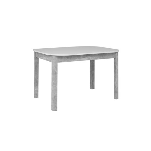 Table à Manger - Kayri - Rectangulaire - Béton / Blanc - 4 à 6 Personnes - 120-160 X 76 X 90 Cm