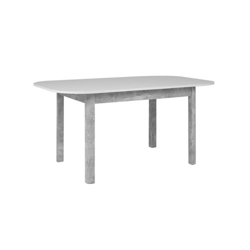 Table à Manger - Kayri - Rectangulaire - Béton / Blanc - 4 à 6 Personnes - 120-160 X 76 X 90 Cm