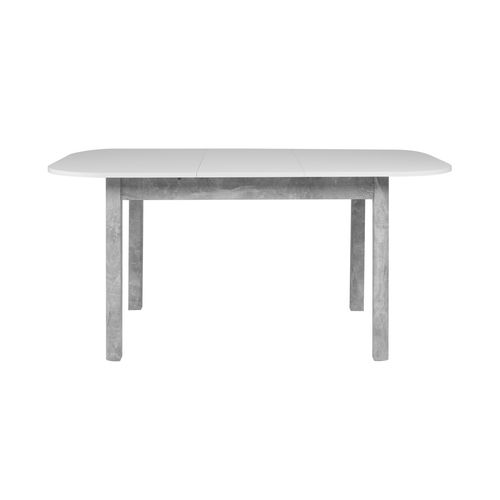 Table à Manger - Kayri - Rectangulaire - Béton / Blanc - 4 à 6 Personnes - 120-160 X 76 X 90 Cm
