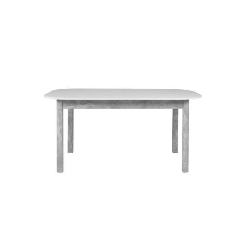 Table à Manger - Kayri - Rectangulaire - Béton / Blanc - 6 à 8 Personnes - 160-200 X 76 X 90 Cm
