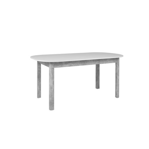 Table à Manger - Kayri - Rectangulaire - Béton / Blanc - 6 à 8 Personnes - 160-200 X 76 X 90 Cm