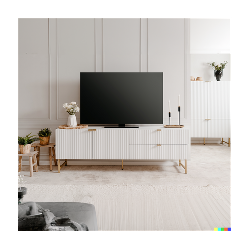 Meuble TV 2 Portes 2 Tiroirs L179 X H61 Cm