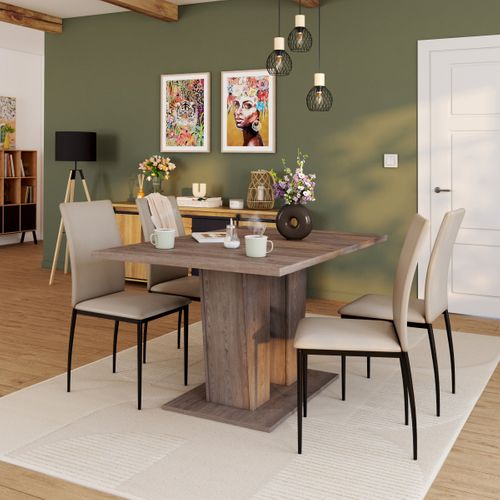 Table L.140/180 cm LEXIE dark/ san remo