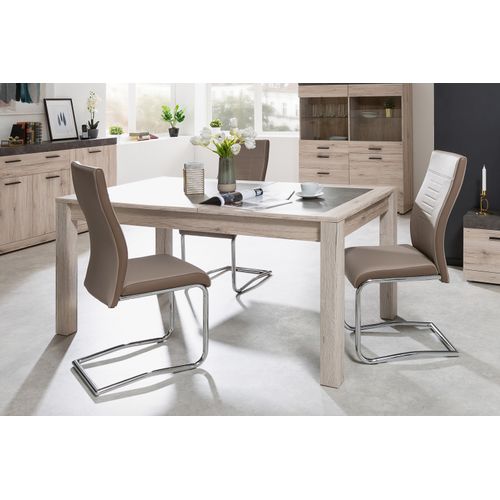 Table L.120 cm MALTA imitation chêne et béton