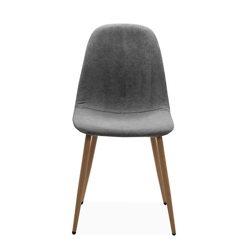 Chaise Velours Gris Pieds Métal Anya