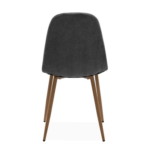 Chaise Velours Gris Pieds Métal Anya