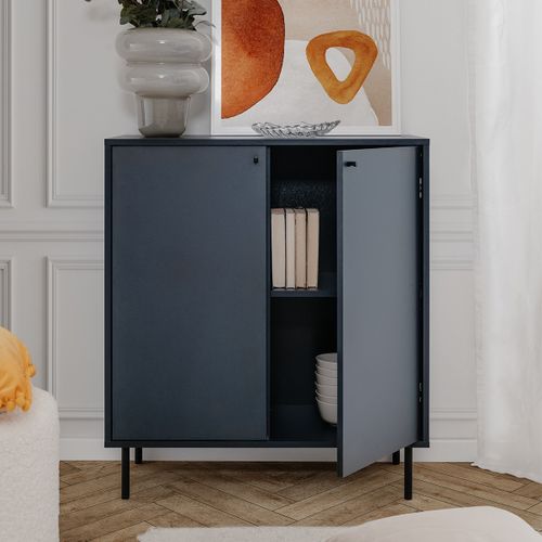 Buffet 2 Portes Bleu Royal L80 Cm