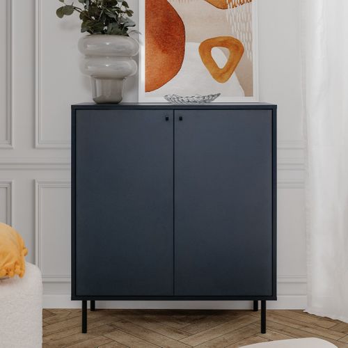 Buffet 2 Portes Bleu Royal L80 Cm