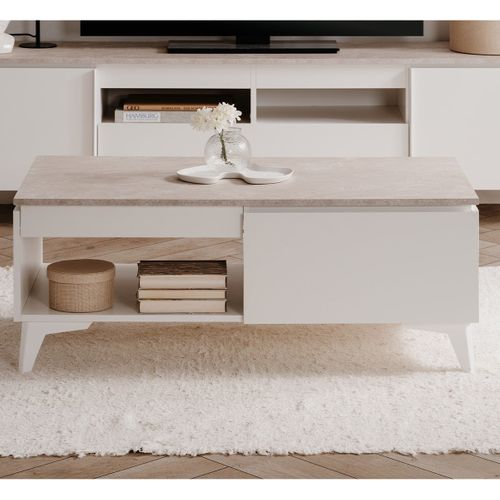 Table Basse Avec 1 Tiroir, 1 Niche L100 Cm