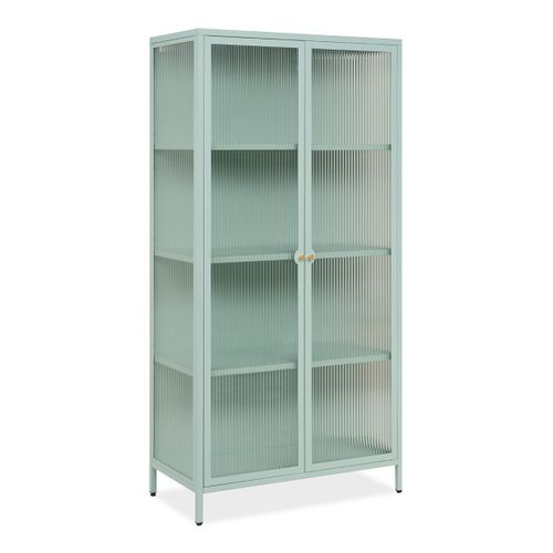 Vitrine Avec 2 Portes Vitrées Et 3 Étagères En Métal L80 Cm