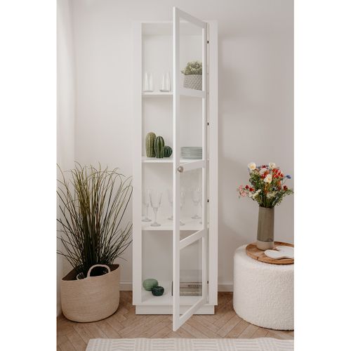 Vitrine 3 Étagères Blanche H195 Cm