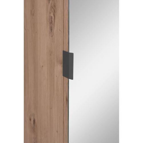 Vestiaire Avec Miroir - Medan 42a - Anthracite / Chene Artisan - 80 X 190 X 37