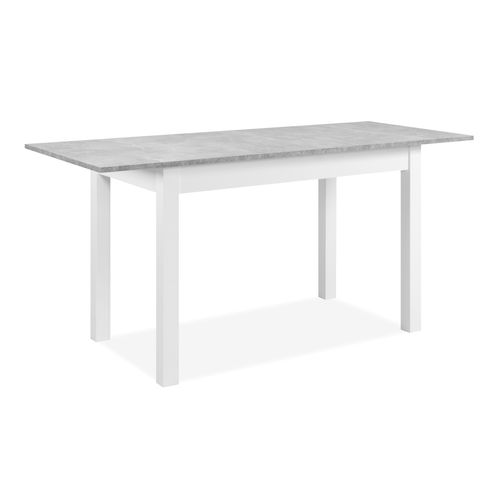 Table avec allonge 120/160 cm DORA Imitation béton et blanc