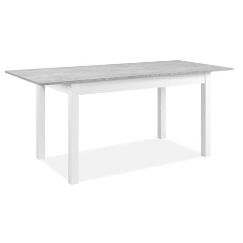 Table avec allonge 140/180 DORA Imitation béton/blanc