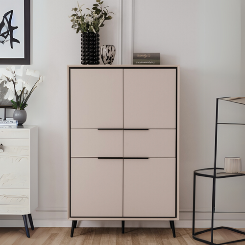 Buffet Haut 4 Portes Et  2 Tiroirs H140 Cm