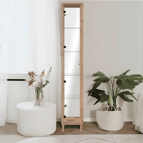 Vitrine 1 Porte Et 4 Étagères En Verre H189 Cm