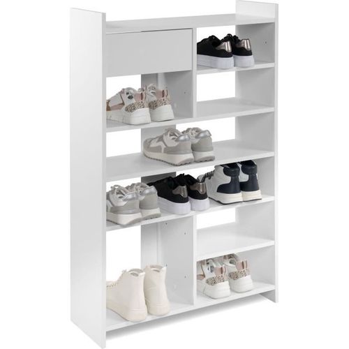 Meuble à Chaussures - Münster - Blanc - 12 Paires De Chaussures - 71,5 X 25 X 109 Cm
