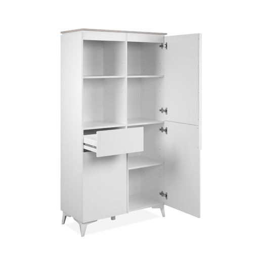 Buffet Haut 3 Portes, 3 Étagères, 1 Tiroir, Et 2 Niches L88cm