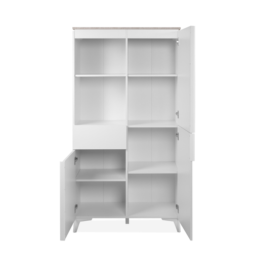 Buffet Haut 3 Portes, 3 Étagères, 1 Tiroir, Et 2 Niches L88cm