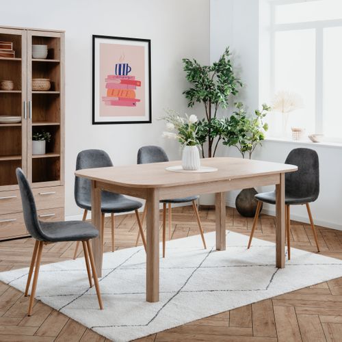 Table L. 160/200 cm TOLEDO Imitation chêne