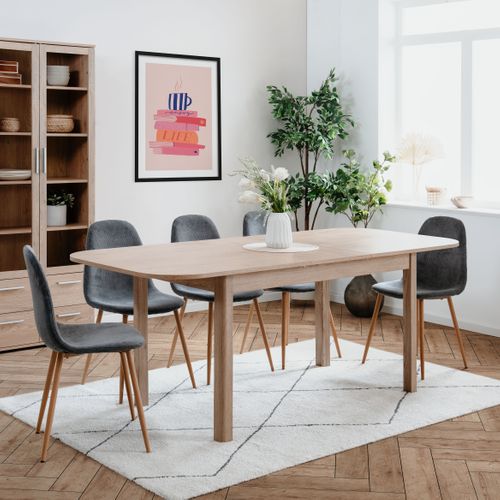 Table L. 160/200 cm TOLEDO Imitation chêne