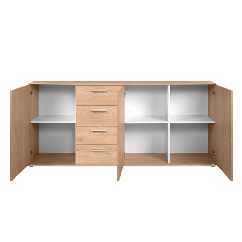 Buffet 3P/4T L. 190 cm TOLEDO Imitation chêne