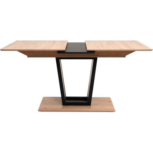 Table Extensible Soria - Rectangulaire - 10 Personnes - 160/200 X 76 X 90 Cm - Noir / Chêne Artisan