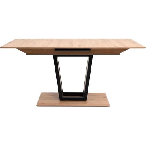 Table Extensible Soria - Rectangulaire - 10 Personnes - 160/200 X 76 X 90 Cm - Noir / Chêne Artisan