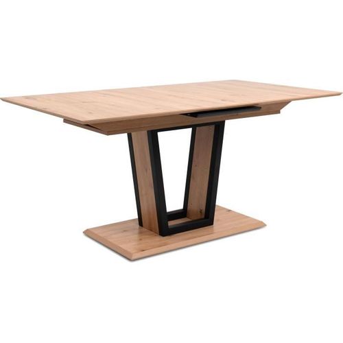 Table Extensible Soria - Rectangulaire - 10 Personnes - 160/200 X 76 X 90 Cm - Noir / Chêne Artisan