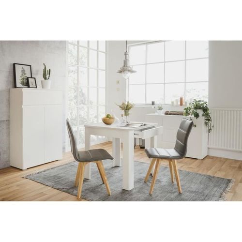 Table  - Rectangulaire - 4 Personnes - 80 X 77 X 80 Cm - Blanc