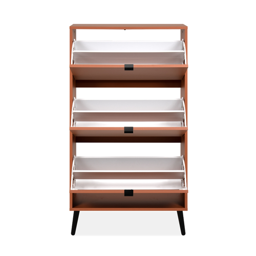 Armoire à Chaussures 3 Abattants Et 2 Compartiments Par Abattant L70cm