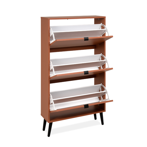 Armoire à Chaussures 3 Abattants Et 2 Compartiments Par Abattant L70cm