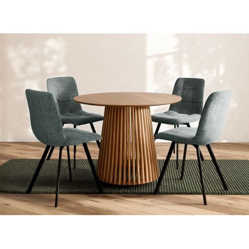 Table à Manger - Garle - 4 Personnes - Bois Naturel - 100 X 100 X 75 Cm