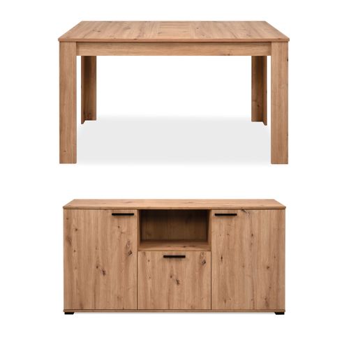 LOT BUFFET + TABLE PANAMA Imitation chêne