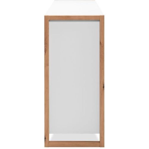 Buffet - Chene Artisan / Blanc - 2 Portes - 3 Tiroirs - 120 X 40 X 88 Cm