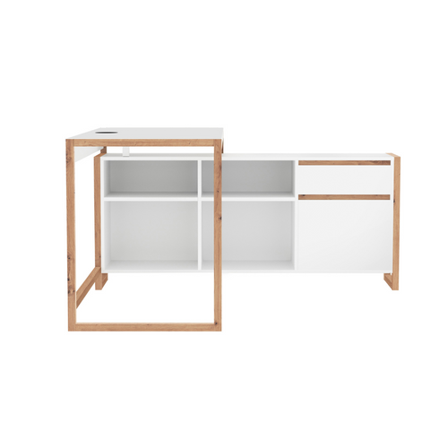 Bureau 4 Niches, 1 Porte Et 1 Tiroir L139 Cm