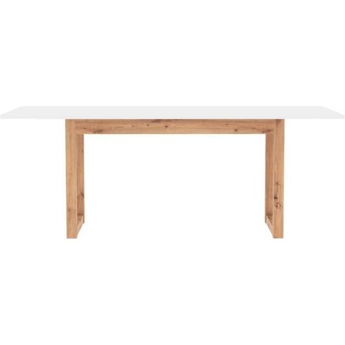 Table à Manger - Extensible - 10 Personnes - Chene Artisan / Blanc - 160- 200 X 90 X 75 Cm