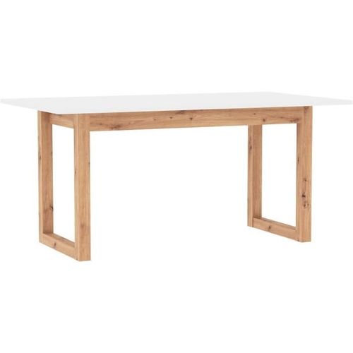 Table à Manger - Extensible - 10 Personnes - Chene Artisan / Blanc - 160- 200 X 90 X 75 Cm