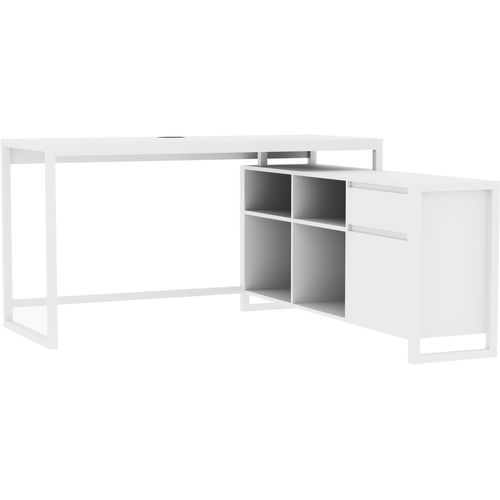 Bureau D'angle - Denver 37a - Blanc - 139 X 139 X 75 Cm