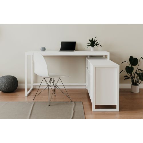 Bureau D'angle - Denver 37a - Blanc - 139 X 139 X 75 Cm
