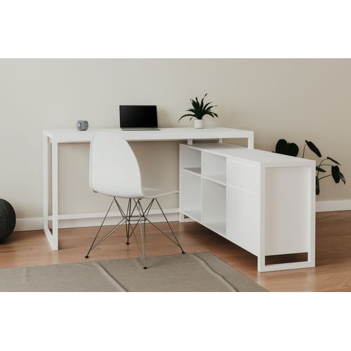Bureau D'angle - Denver 37a - Blanc - 139 X 139 X 75 Cm