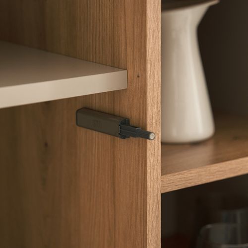 Buffet Haut 2 Portes 6 Niches Sable/effet Bois Sinop