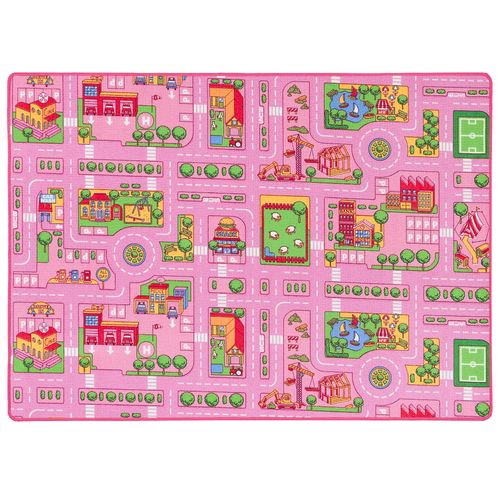 Tapis Rues Filles Réversible 200x300cm Rose