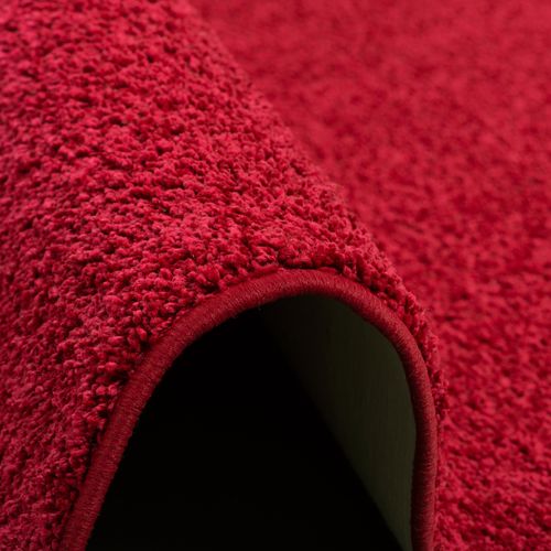 Tapis à Poils Longs Mona 100x100cm Rouge
