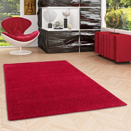 Tapis à Poils Longs Mona 100x400cm Rouge