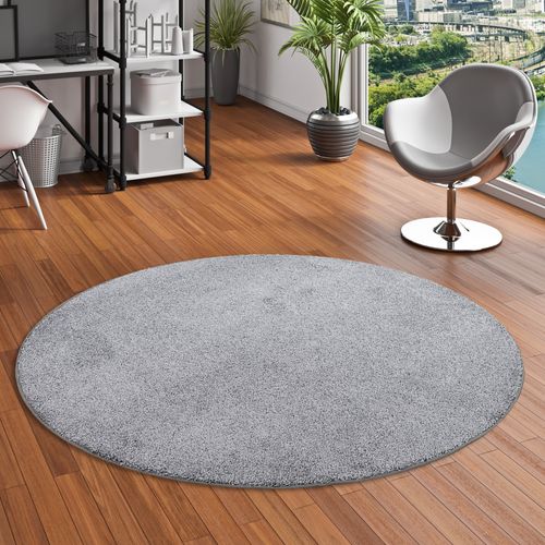 Tapis à Poils Longs Mona Rond 160cm Gris